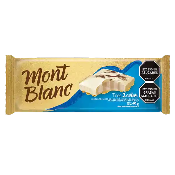 Mont Blanc Chocolate Golosina Tres Leches Blanco