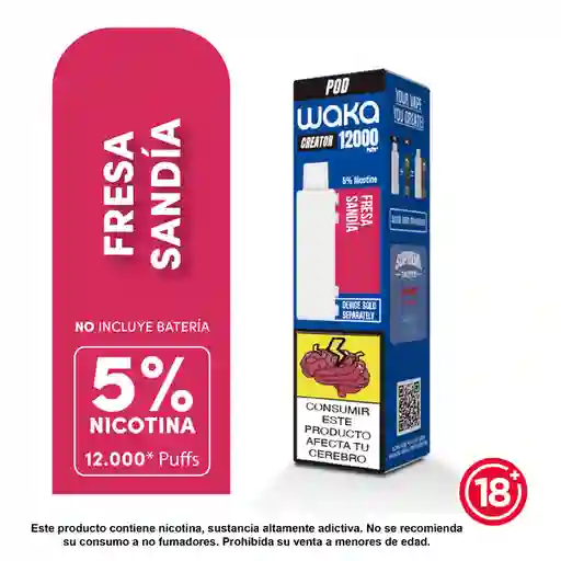 Waka Vapeador Creator Pod Fresa Sandia 5% 12K