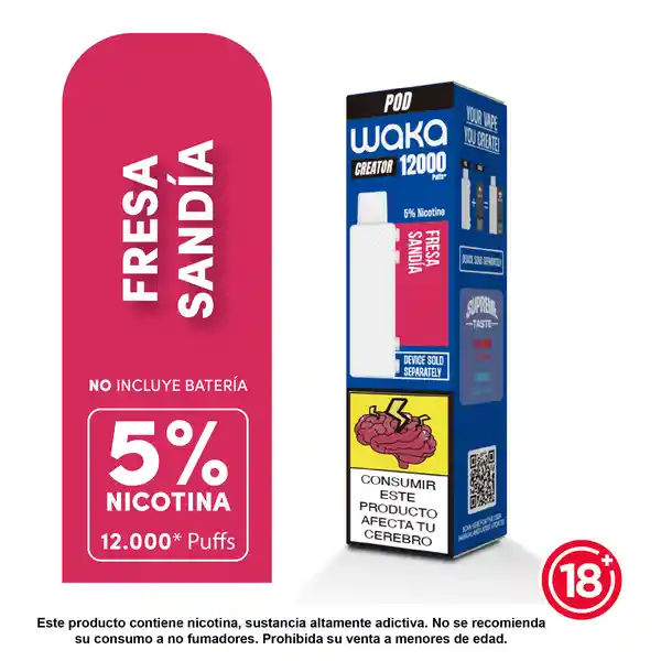 Waka Vapeador Creator Pod Fresa Sandia 5% 12K