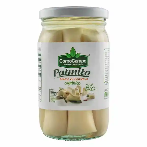 Corpocampo Palmito Entero en Conserva Orgánico