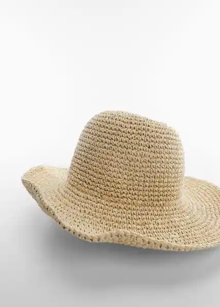 Sombrero Arena Beige Talla 99 Mujer Mango