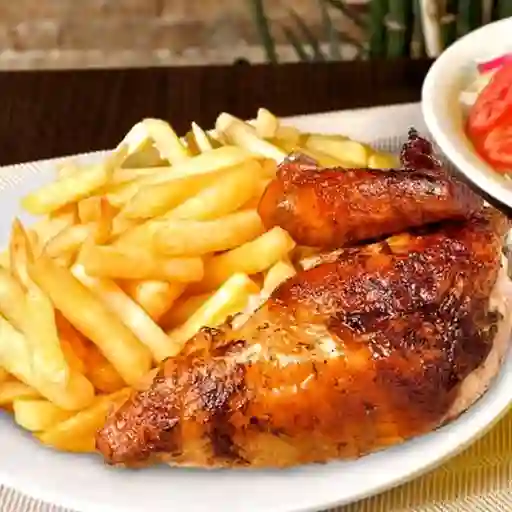 Medio pollo frito