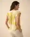Camisa Amarillo Linaza Medio Talla M 611G009 Esprit