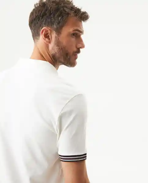 Camiseta Striped Placket Polo Crudo Pristino Claro T L Chevignon