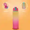 Vaso Plástico Con Correa Amarillo y Rosa 1 L Miniso