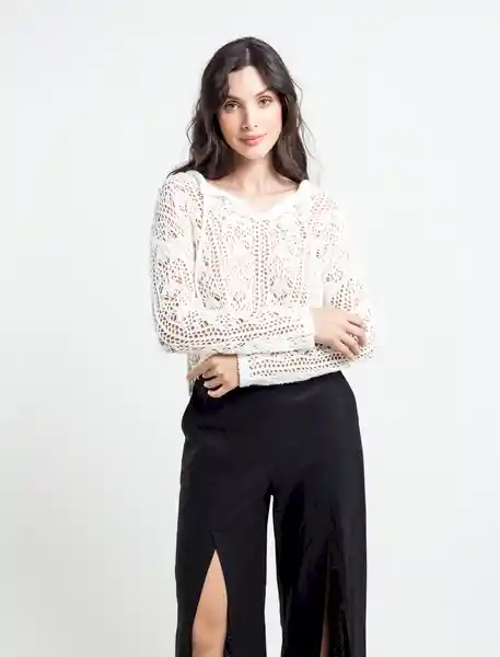  Sueter Galilea Mujer Crudo Marfil Claro Talla S Naf-Naf 