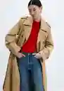 Abrigo Trench Angela Camel Talla 28 Mujer Mango