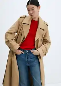 Abrigo Trench Angela Camel Talla 28 Mujer Mango