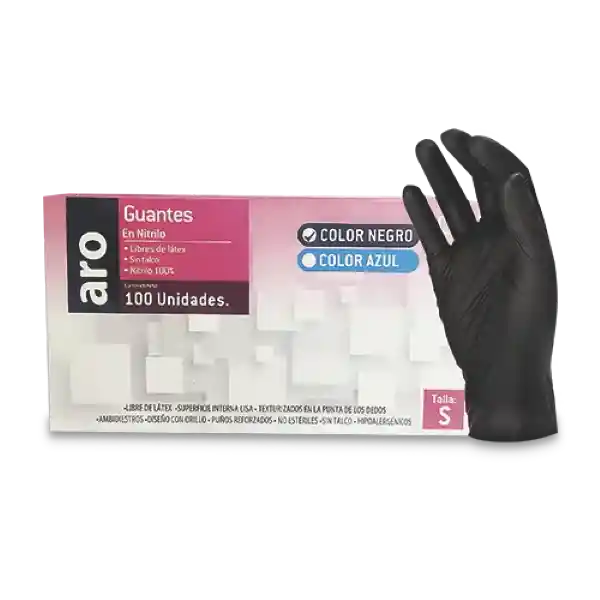 Aro Guante Nitrilo Negro Talla S