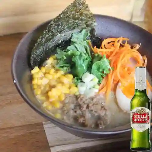 Combo Spicy Curry Miso Ramen + Stella Artois 335 ml