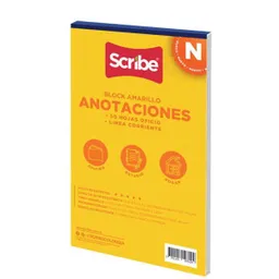 Scribe Block Carta Rayas Amarillo C30216730