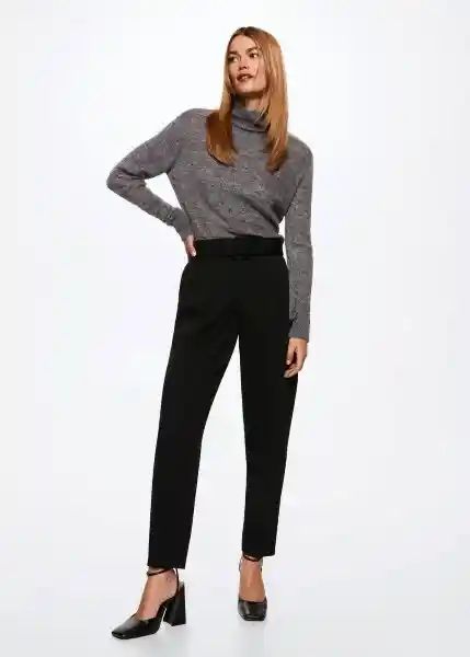 Pantalón Manuel Negro Talla 46 Mujer Mango