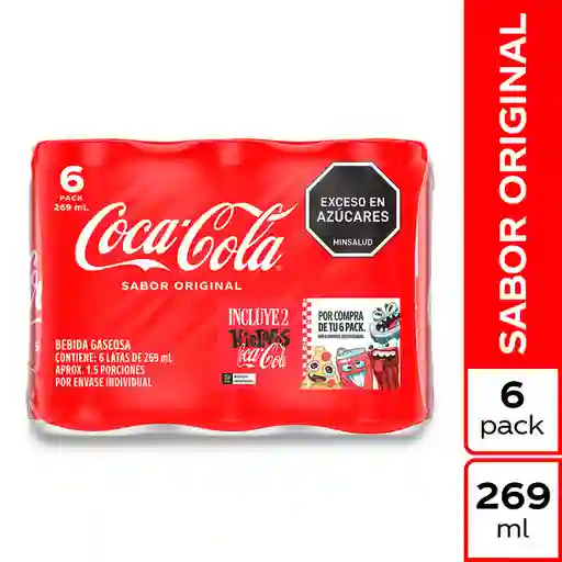 Coca-Cola Gaseosa Sabor Original 269 mL x 6 Und + Hieloco 1 Und