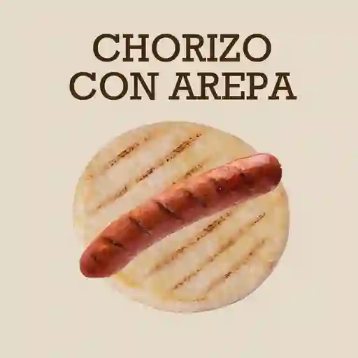 Chorizo con arepa