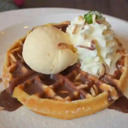 Waffles con Helado