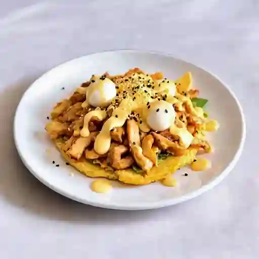 Tostada pollo teriyaki