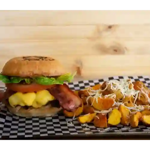 Combo Papa y Bebida Burger Cheese Bacon