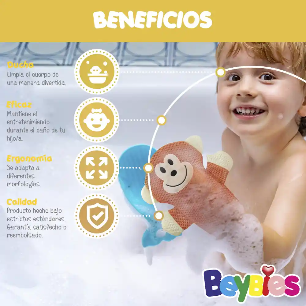 Beybies Guante Esponja Baño Bebé Pulpo