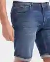 Bermuda Medio Azul Francés Medio Talla 34 Chevignon