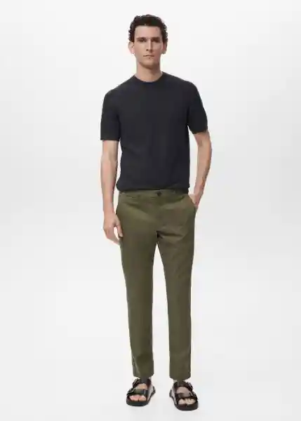 Pantalón Prato Khaki Talla 38 Hombre Mango