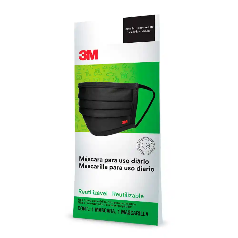 3M Mascarilla Reutilizable de Color Negro