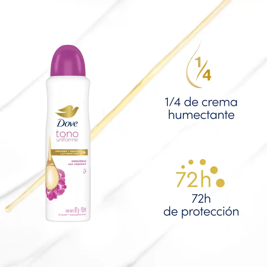 Desodorante Dove Aerosol Tono Uniforme Orquídea x 150ml