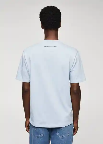 Camiseta Neutra Porcelana Talla M Hombre Mango