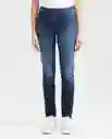 Jean High Rise Cosmo Azul Dark Ultra Oscuro Talla 10 Chevignon