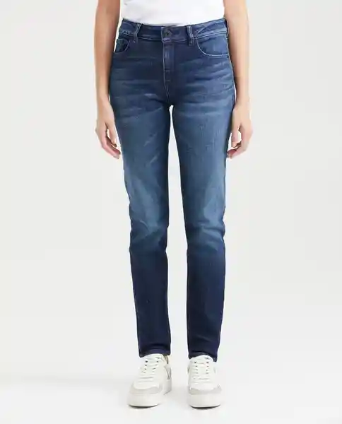 Jean High Rise Cosmo Azul Dark Ultra Oscuro Talla 10 Chevignon