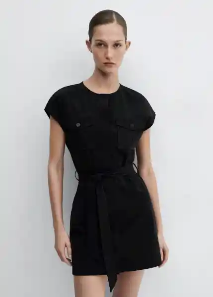 Vestido Gala Negro Talla XL Mujer Mango