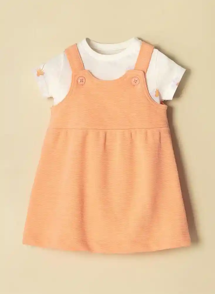 Conjunto Manga Corta 6/9 Meses - Naranja1