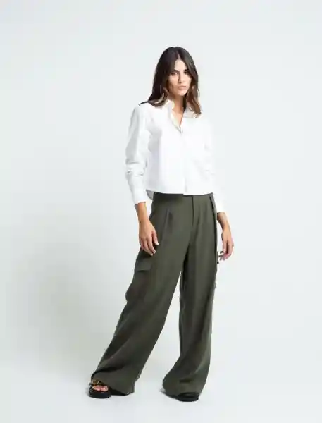 Pantalón Siu Mujer Verde Ciénaga Ultraoscuro T.8 439E333 Naf Naf