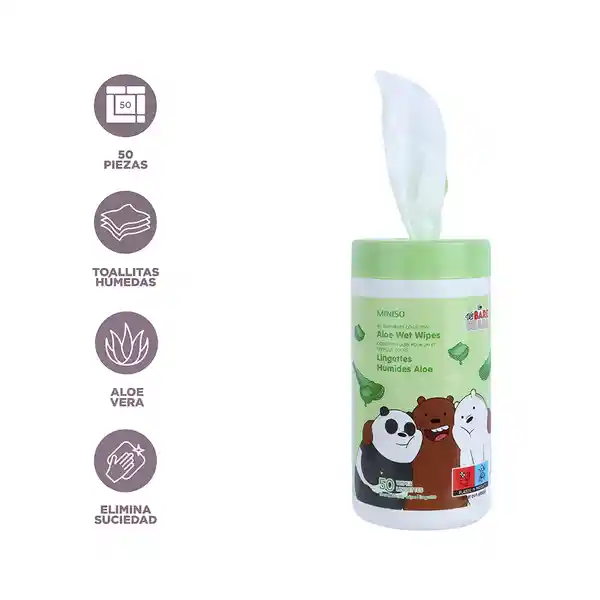 Toallitas Húmedas Con Aloe Serie we Bare Bears Miniso