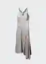 Vestido Ale Plata Talla L Mujer Mango