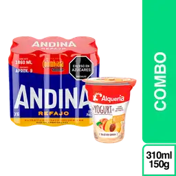 Combo Andina Refajo + Alqueria Yogurt Melocotón