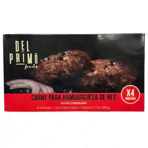Del Primo Foods Carne Para Hamburguesa de Res