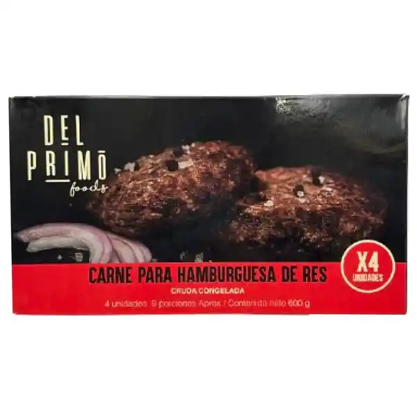 Del Primo Foods Carne Para Hamburguesa de Res