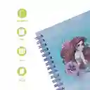 Miniso Cuaderno Con Alambre Disney la Sirenita A6 50 Hojas Rayadas