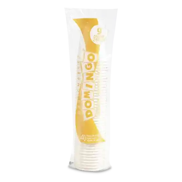 Domingo Vaso Papel Blanco 9 oz