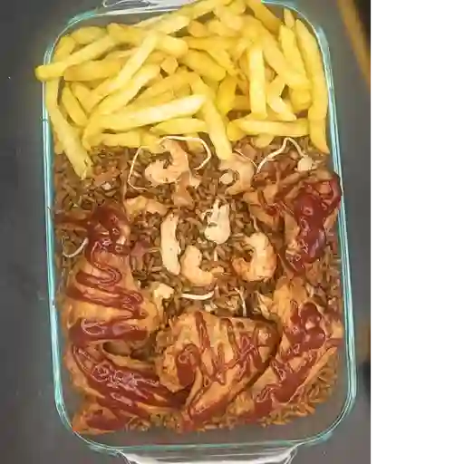 Combo 1.5 k de arroz + 5 alas y papas