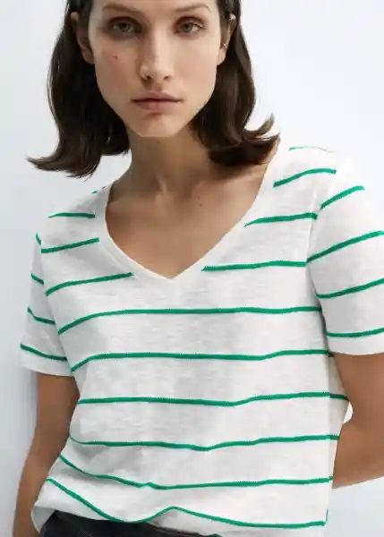 Camiseta Linda Blanco Talla S Mujer Mango