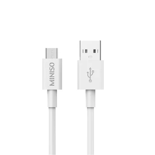 Miniso Cable Datos Android Tpe Flexible 2.4A 1 m Mediano Blanco
