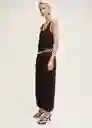 Falda Cira Chocolate Talla M Mujer Mango