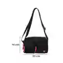 Bolso Crossbody Con Dos Bolsas al Frente Negro Serie Miniso