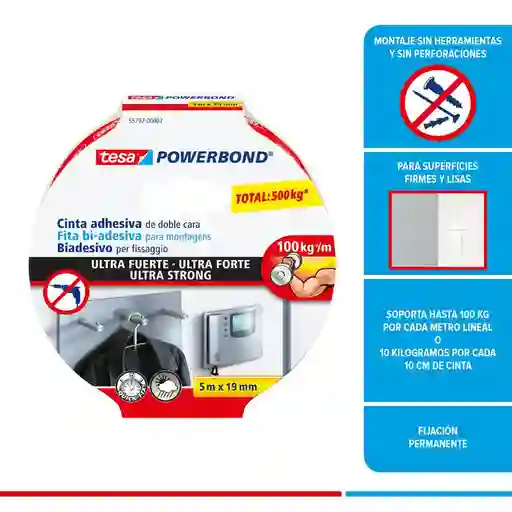 Tesa Powerbond Cinta Doble Faz Ultrafuerte