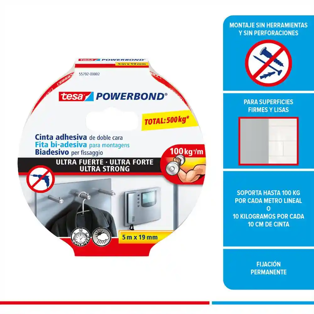Tesa Powerbond Cinta Doble Faz Ultrafuerte
