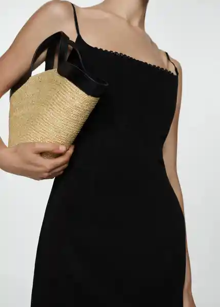 Vestido Nata Negro Talla XL Mujer Mango