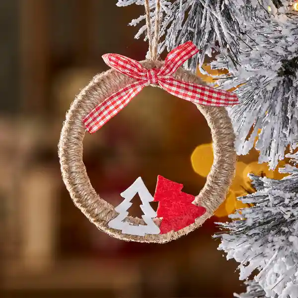 Colgante Circulo Jute Rustica Navidad 2024