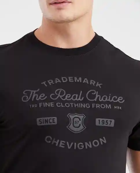 Camiseta Fine Clothing Negro Sombrio Ultraoscuro XXL Chevignon