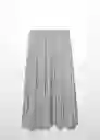 Falda Latte-A Gris Claro Vigore Talla XL Mujer Mango